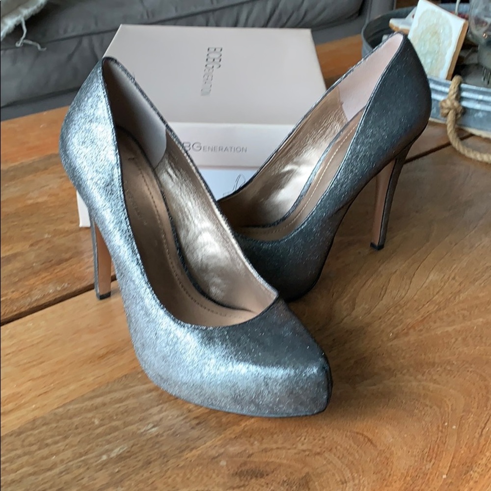 BCBGeneration Gunmetal suede heel size 9